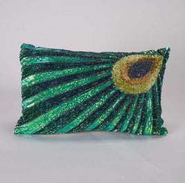 Peacock Sequin Pillow