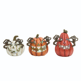 Set of 3- Light Up Jack-O-Lanterns