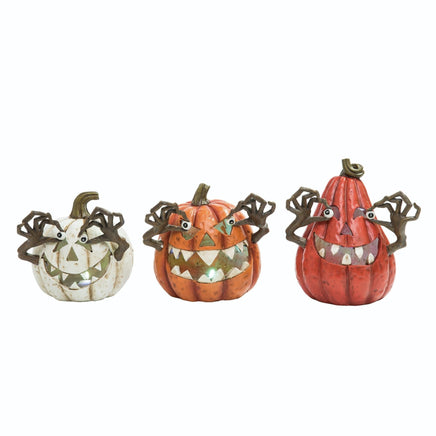 Set of 3- Light Up Jack-O-Lanterns