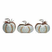 
              Set of 3- Metal Beaded Pumpkins
            