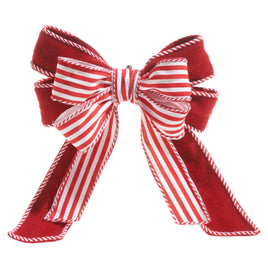 13.5" Striped Bow Ornament