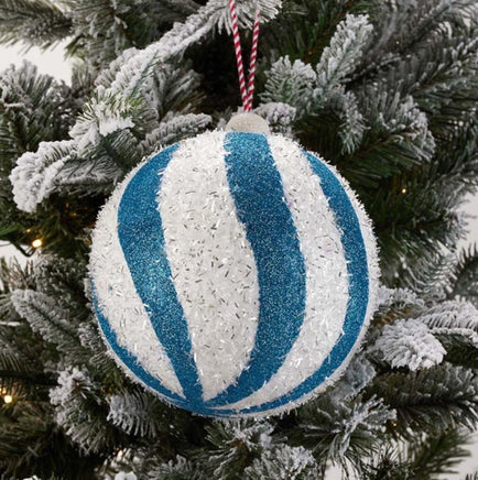 Blue Stripe Ball Ornament