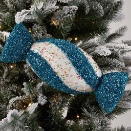 Jumbo Blue and White Candy Ornament