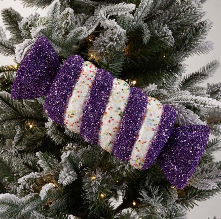 Jumbo Purple and White Candy Ornament