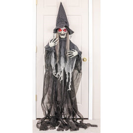 Cackling Witch Hanger with Lights and Sound