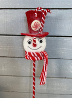 
              20" Candy Snowman On Peppermint Stake
            