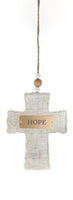 
              Wooden Whitewash Cross Ornaments- Set of 4
            