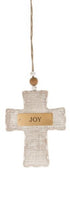 
              Wooden Whitewash Cross Ornaments- Set of 4
            