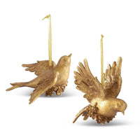 
              Set of 2-Gold Resin Dove Ornaments
            