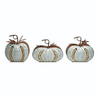 
              Set of 3- Metal Beaded Pumpkins
            