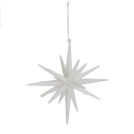 8 Inch 18 Point White Glitter Star Ornament