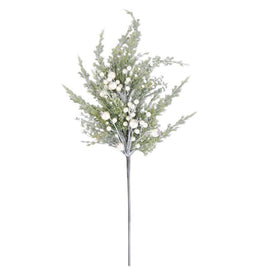 30" Snowy Cypress Pine Spray w/Pearls