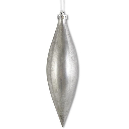 10.5" Silver Mercury Shatterproof Teardrop Ornament