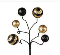 
              17" Black and Gold Sprays with Swirly Balls
            