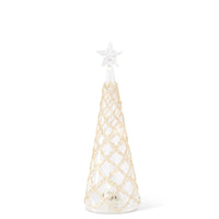 
              Set of 3- Clear Glass LED Trees w/Lattice Gold
            