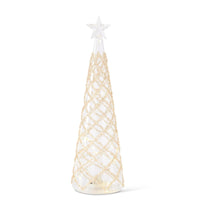 
              Set of 3- Clear Glass LED Trees w/Lattice Gold
            