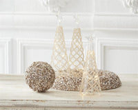 
              Set of 3- Clear Glass LED Trees w/Lattice Gold
            