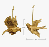 
              Set of 2-Gold Resin Dove Ornaments
            