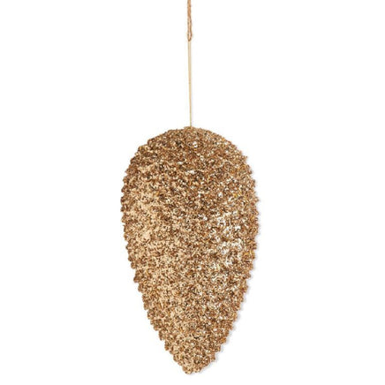 12" Gold Glitter Pinecone Ornament