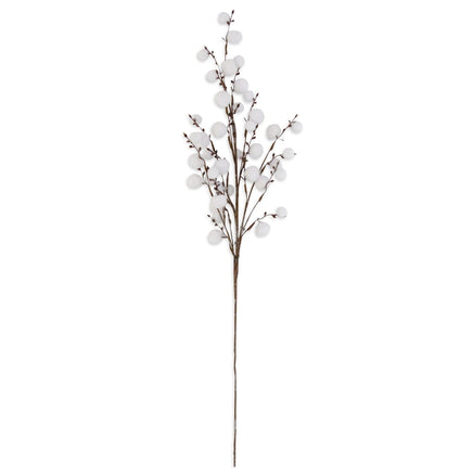 34" Glittered White Mini Snowball Branch