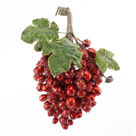 Red Grape Cluster with Leaves