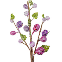 
              24" Pink & Purple Berry Spray with Leaves
            