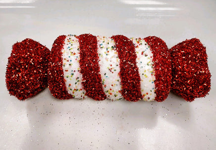 Jumbo Red and White Candy Ornament