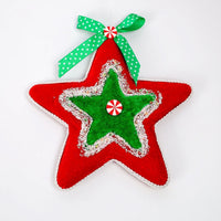 
              8" Green & Red Star Ornament
            