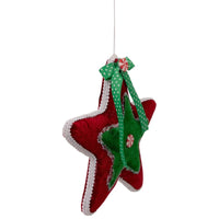 
              8" Green & Red Star Ornament
            