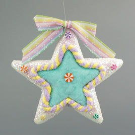 7" Iridescent & Multi Star Ornament