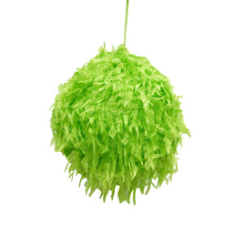 5" Lime Green Furry Ball Ornament