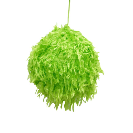 5" Lime Green Furry Ball Ornament