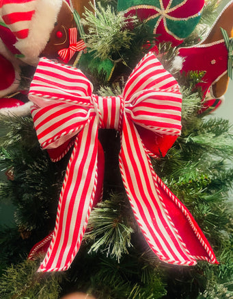 13.5" Striped Bow Ornament