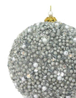 
              4.7" Silver Beaded Ball Ornament
            