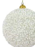 
              4.7" White Beaded Ball Ornament
            