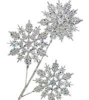 
              18" Silver Rhinestone Snowflake Pick
            