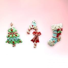 3 PC Set-Candy Cane, Christmas Tree, Stocking Ornaments