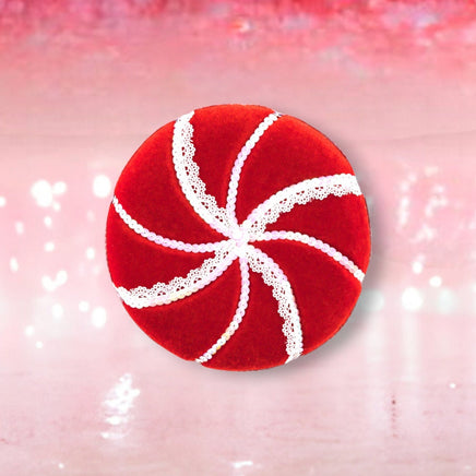 Red Velvet & Lace Round Candy Ornament