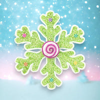 
              12" Green Glitter Iridescent Snowflake
            