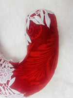 
              22" Red Velvet and White Lace Candy Cane
            