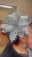 
              9.4" Silver Swirl Sequin Poinsettia Clip
            