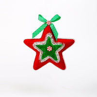 
              8" Green & Red Star Ornament
            