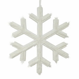 10" White Snowflake Ornament