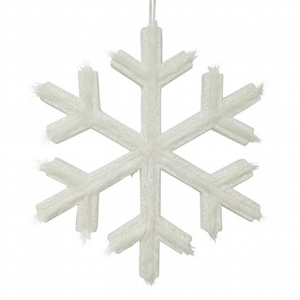 10" White Snowflake Ornament