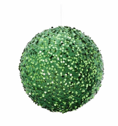 8" Green Sequin Ball Ornament