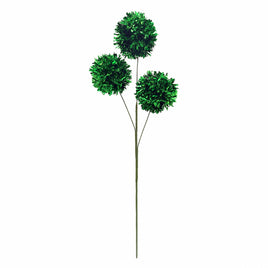 Green Tinsel Pom-Pom Pick