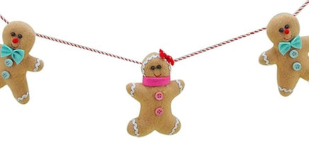 77" Fabric Gingerbread Garland