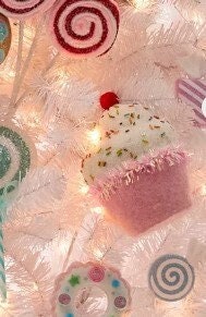 6" Pink Cupcake Ornament