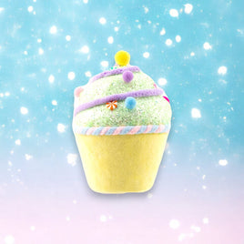 6" Yellow & Green Cupcake Ornament With Candy Accents