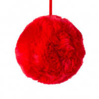 
              6" Red Faux Fur Ornament
            